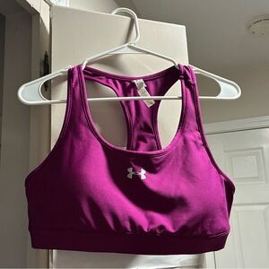 Used Under Armour Heat Gear racerback padded sports bra (purple) -- XL